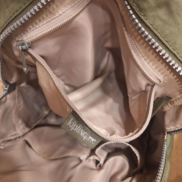 Kipling Ravier Backpack Olive Green With Monkey Plush Charm Unisex main image 7